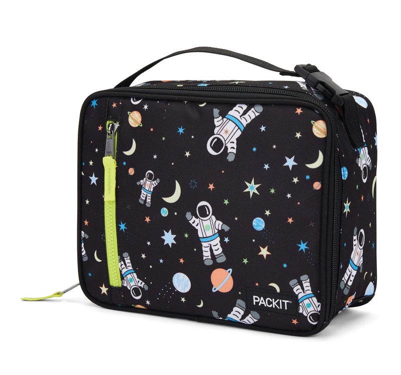 PackIt Freezable Classic Lunch Box, Spaceman, Built with EcoFreeze Technology, Collapsible, Reusable, Zip Closure With Zip Front Pocket and Buckle Handle, Perfect for School Lunches - Image 2